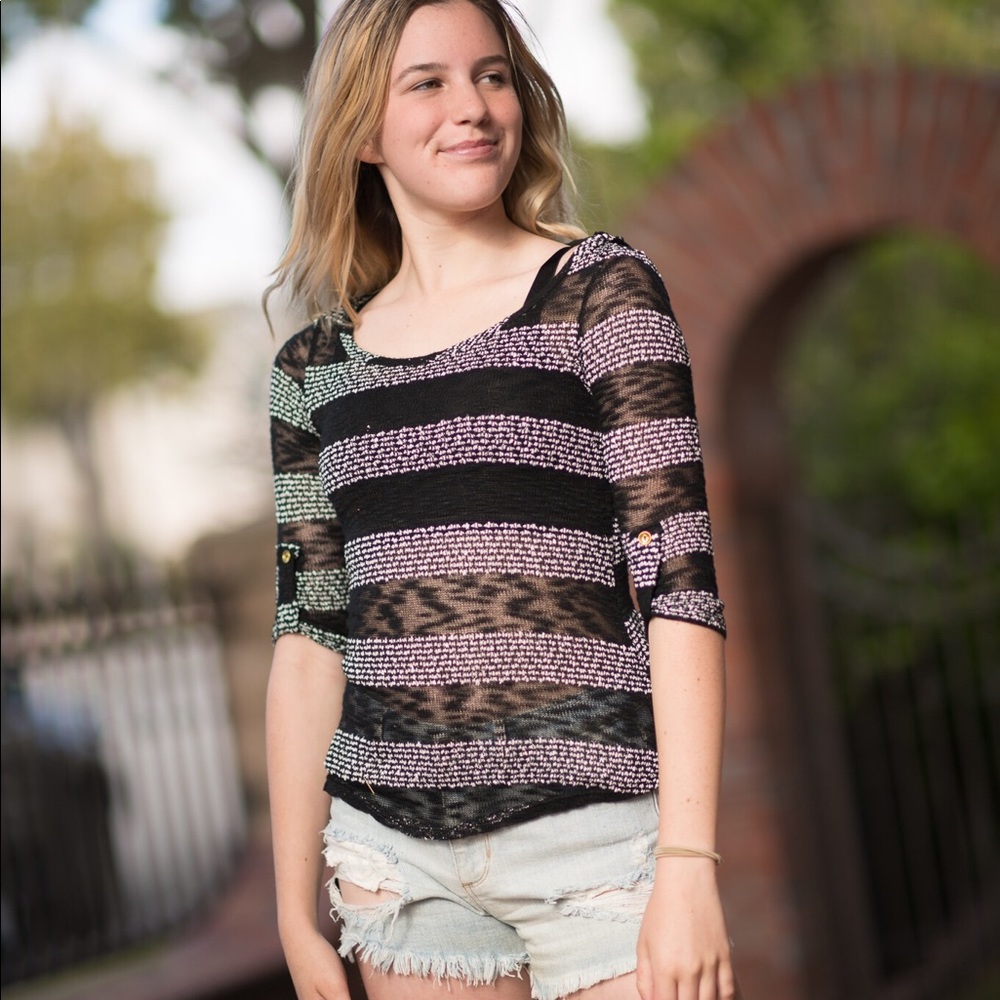 Sweater stripes black and grey